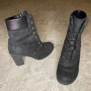 Timberland black heeled boots size 6.5